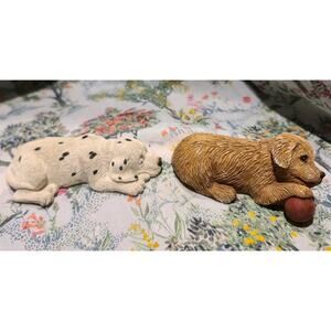SANDICAST FIGURINES PUPPY PESKY PEEPERS B15 LABRADOR AND DALMATIAN ~1991